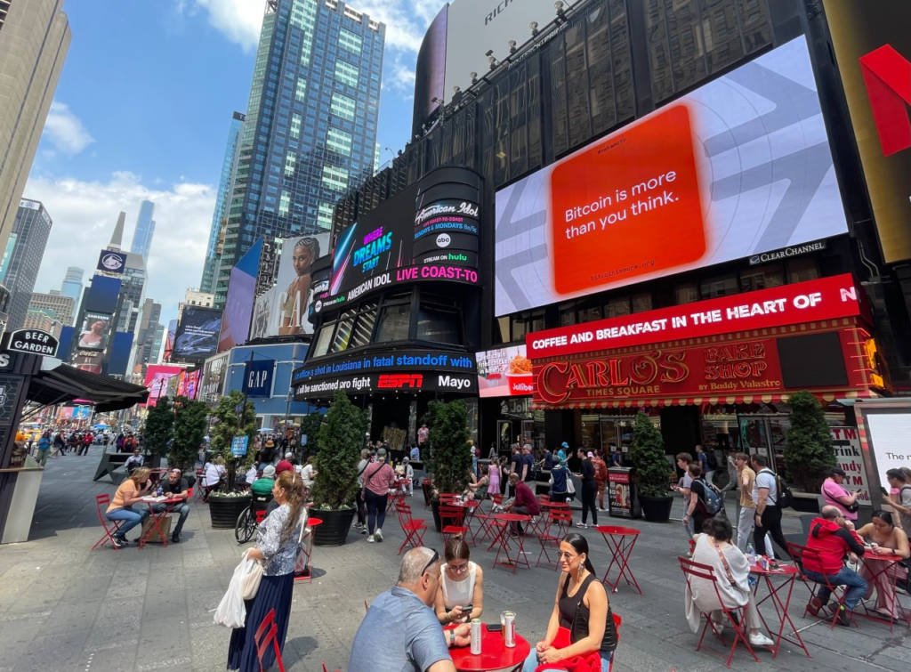 Bitcoin (BTC) Billboard Takes Center Stage in Times Square, Advocating for its Expansive Potential