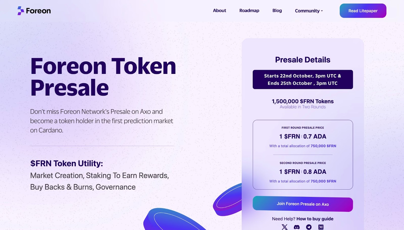 Foreon Network Launches $FRN Token Presale On Axo Launchpad, Set To Pioneer Prediction Markets on Cardano 2