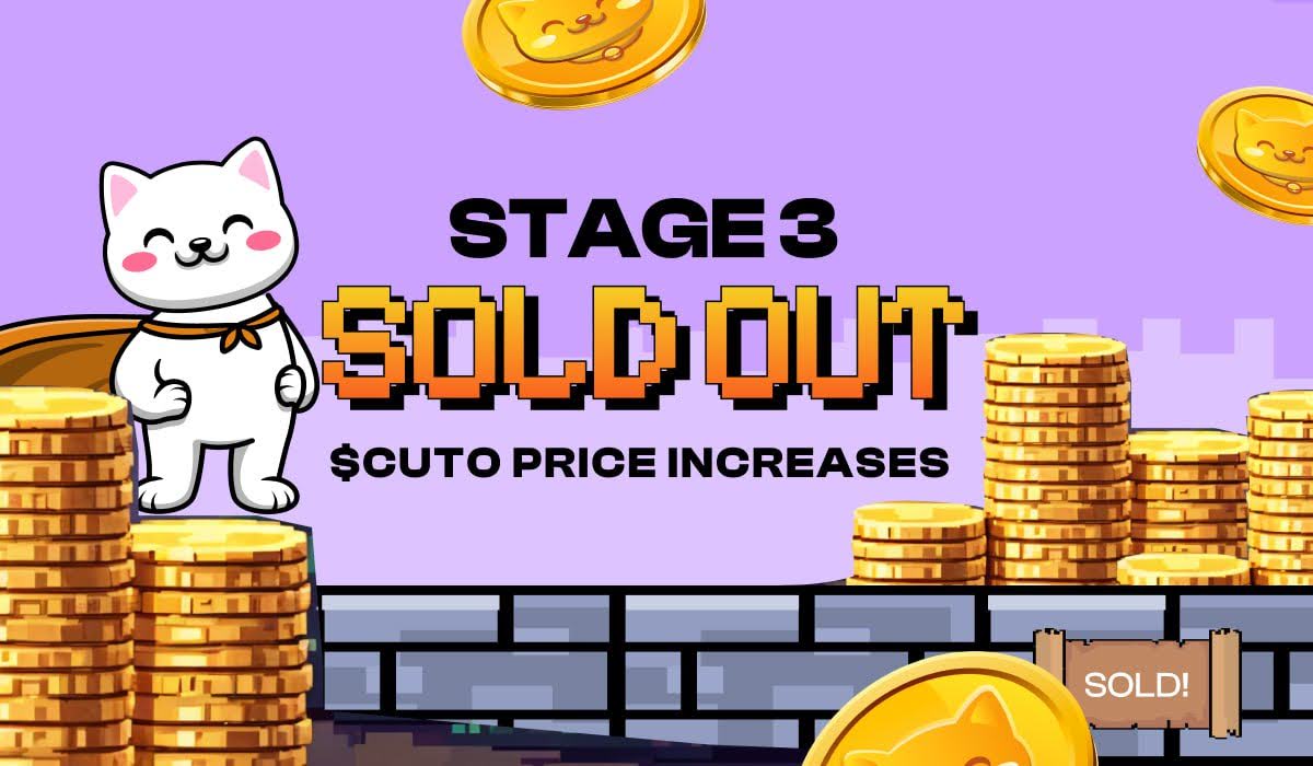 Ethereum Token Cutoshi ($CUTO) Price Increases Another 20% As Stage 3 Of Presale Sells Out