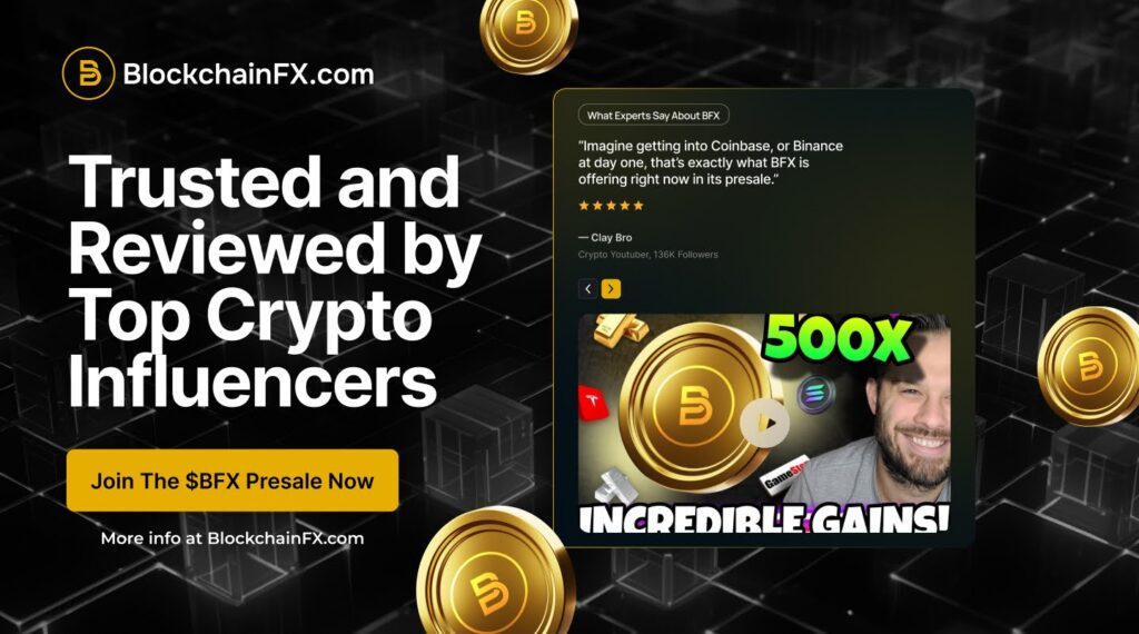 BlockchainFX's Viral Crypto Presale Selling Out Fast as Ethereum and Solana Whales Move In for Daily USDT Rewards and 90% APY 1 BFX banner