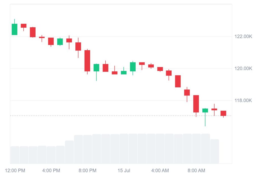 BTC Drops to 117k BTC Drops to 117k