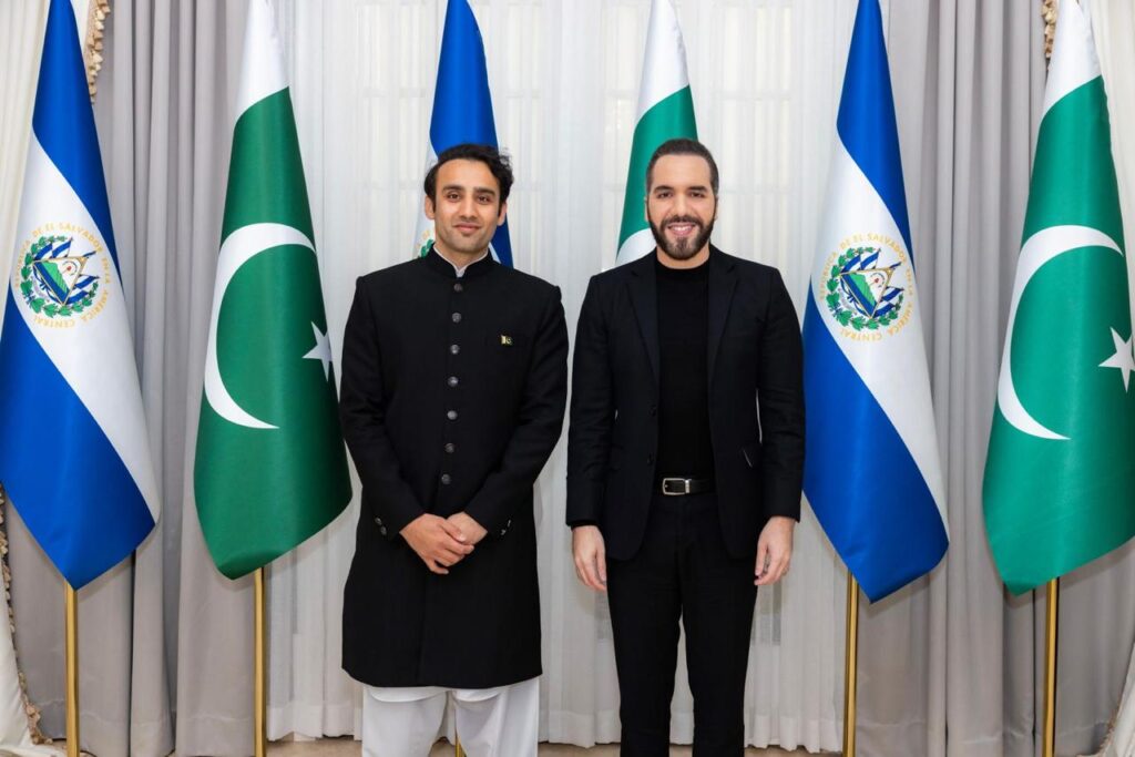 Pakistan’s Minister of State for Crypto, Bilal Bin Saqib, Meets President Bukele in Historic “Biplomacy” Visit as Pakistan Positions Itself as a Leader in the Digital Asset Space 1 Bilal Bin Saqib and Bukele