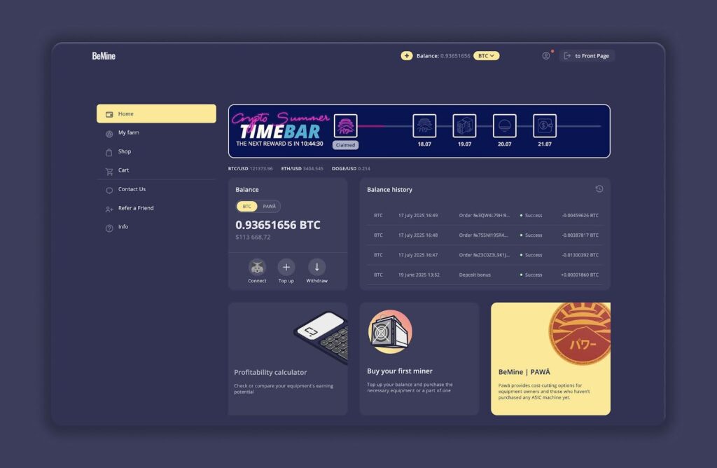 Cloud Mining for the Next Generation: BeMine Combines ASIC Miners, AI Optimization, and Gamified Rewards 3 bemine4