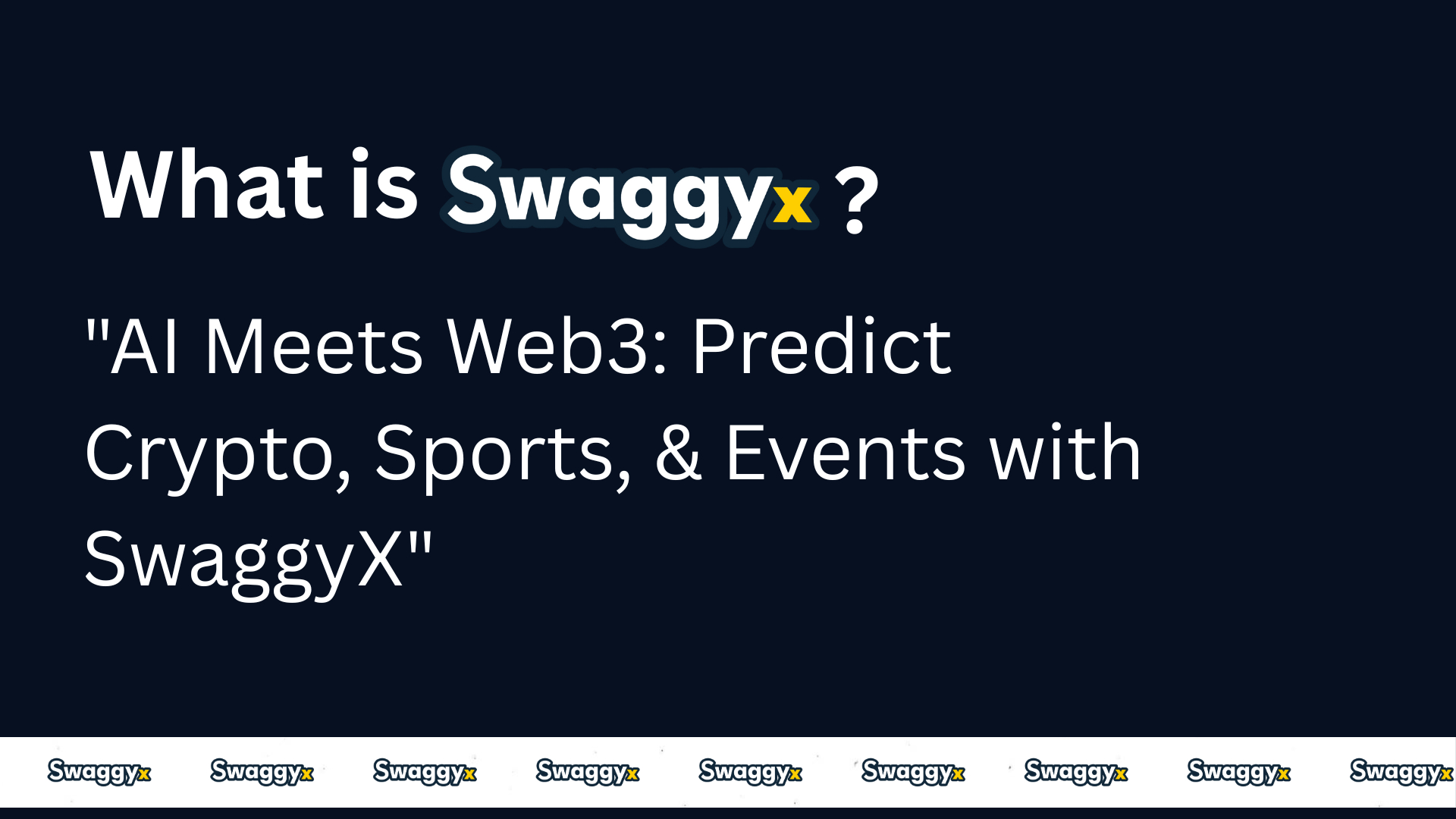 SwaggyX.com Launches First AI-Powered Web3 Prediction Platform for Crypto, Sports, and Global Events