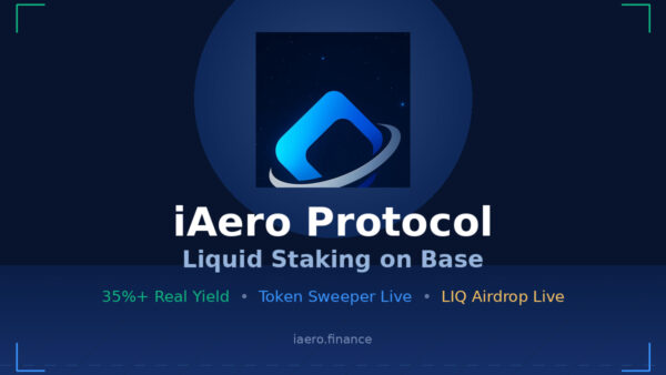 iAero Protocol Launches Token Sweeper, Distributes 5% of LIQ Supply to Stakers