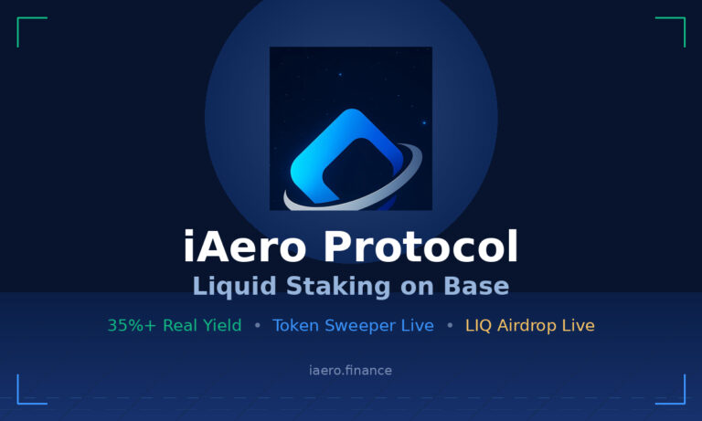 iAero Protocol Launches Token Sweeper, Distributes 5% of LIQ Supply to Stakers