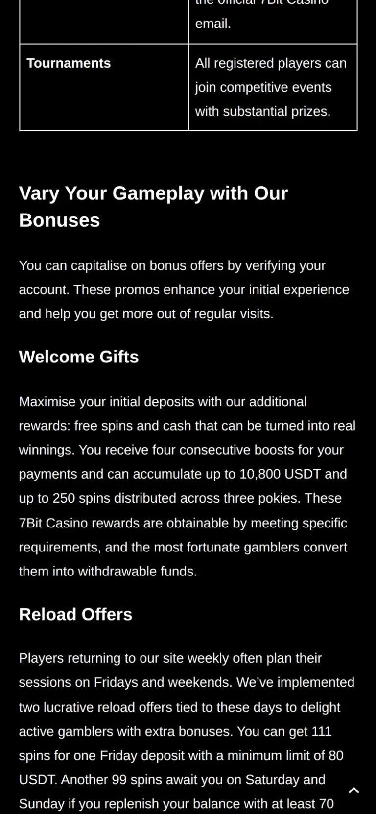 7bit mobile casino interface screen 2
