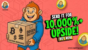 Top Crypto Presale Alert: Apeing’s Stage 1, Banana Drop Is Live – Could $500 Become $50K as BTC Holds $79K and SOL Rallies? 