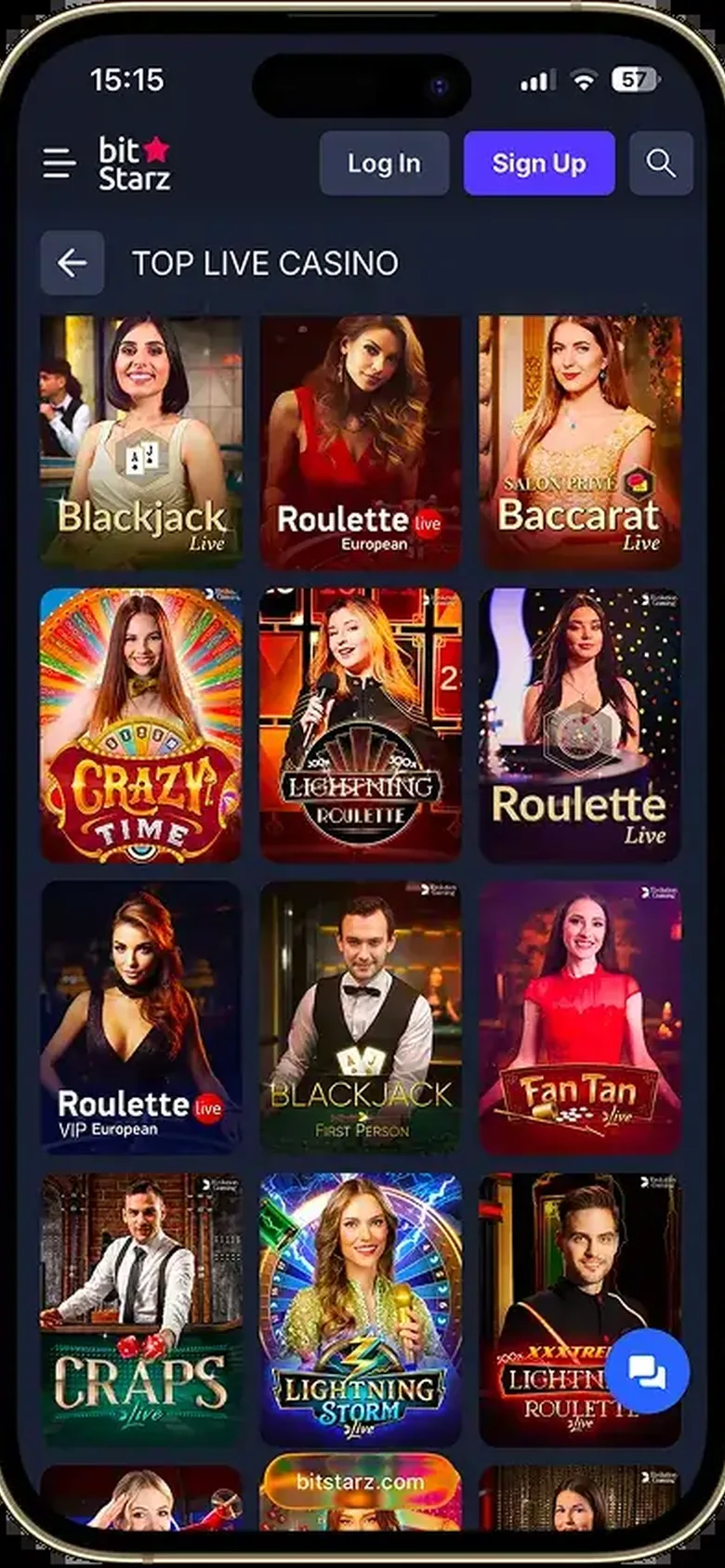 BitStarz mobile interface — screen 2
