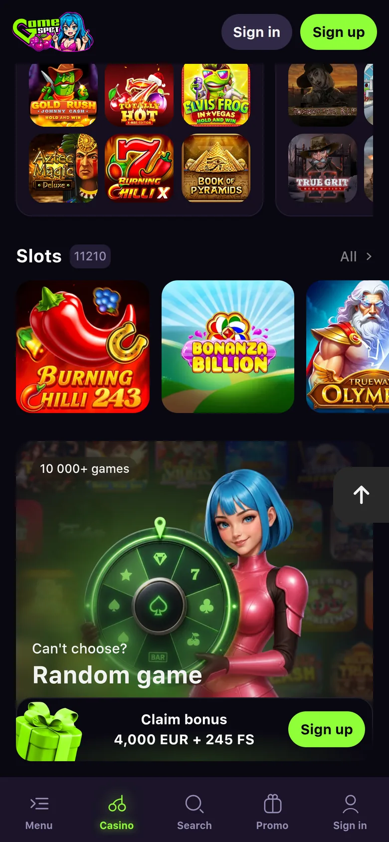 GameSpot mobile interface — screen 2